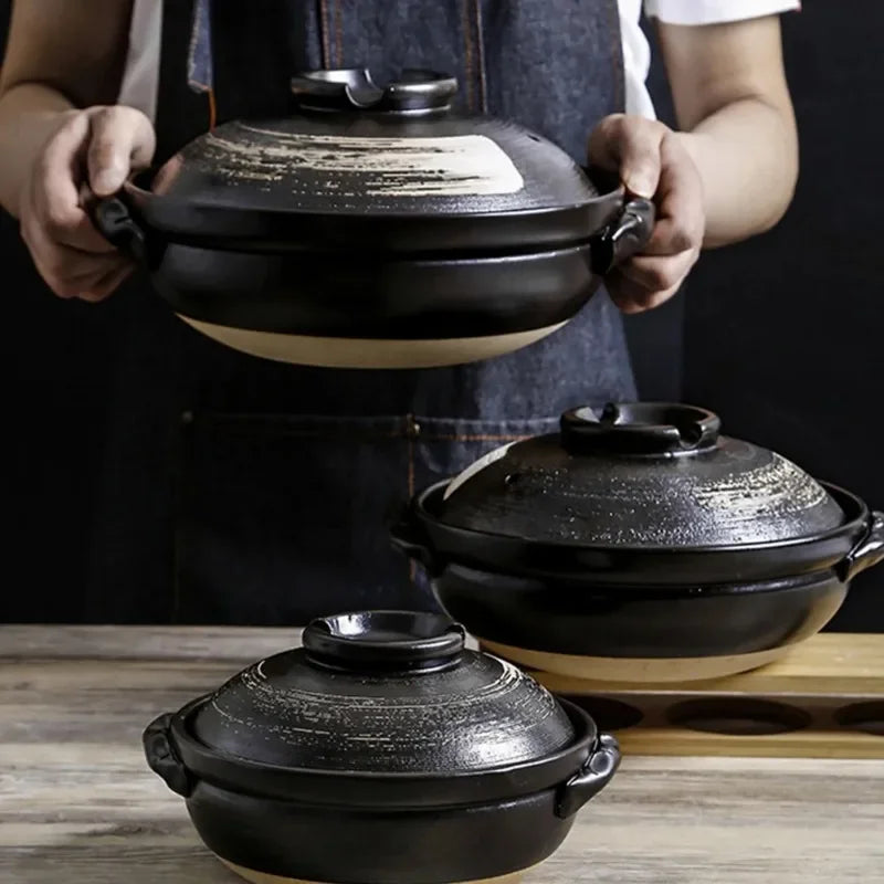Pot Ceramic Clay Cooking Casserole Japanese Stew Soup Lid Earthenware Hot Pots Korean Stockpot Dish Pan Cookware Stock Chinese