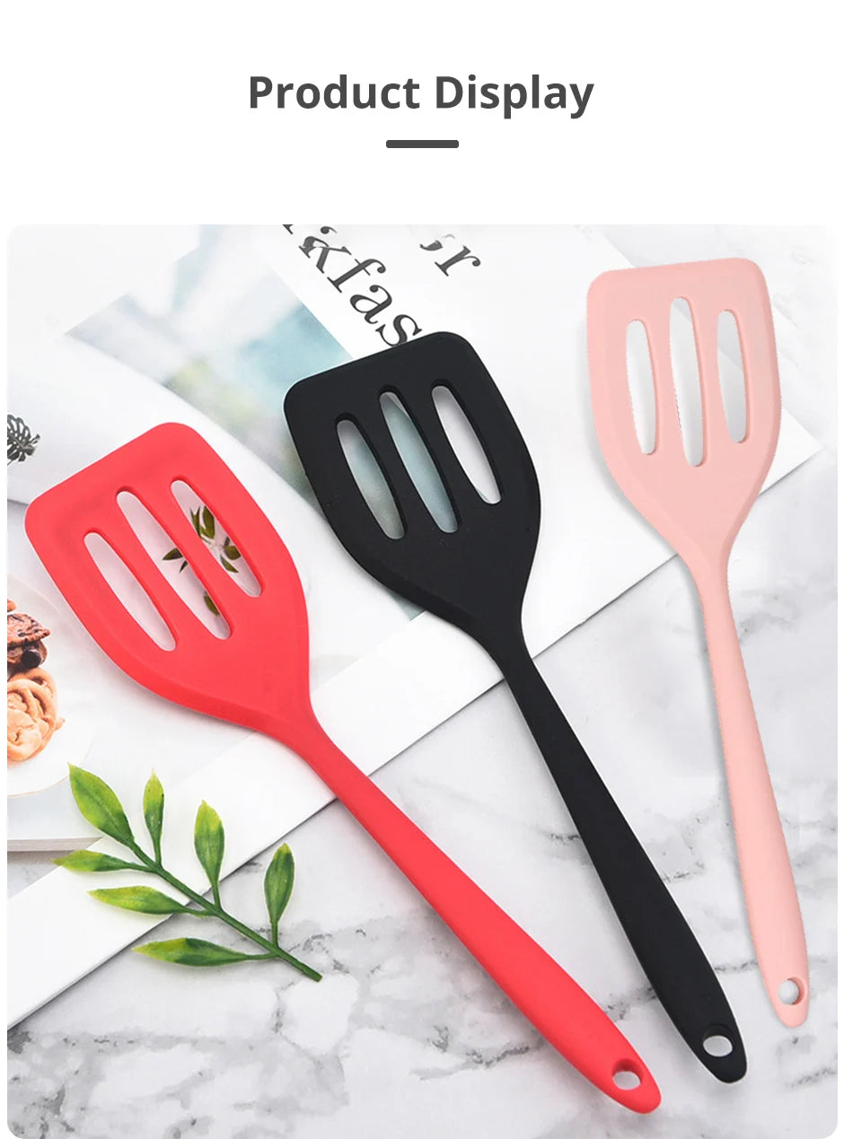 Small Silicone Dpatula Heat-resistant and Non Stick Pan Frying Spatula Flat Bottom Pan Spatula Kitchen Tool