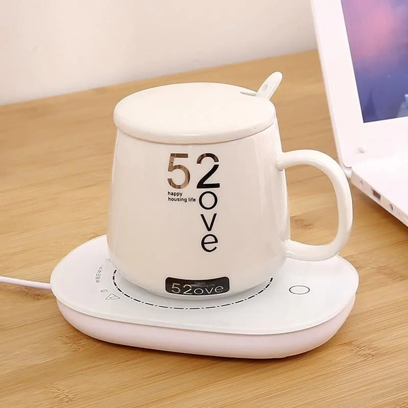1 PCS Electric Heated Coffee Mug Heating Coaster for Home Office Milk Tea Water Heating Mat Smart Thermostatic Warmer Pad