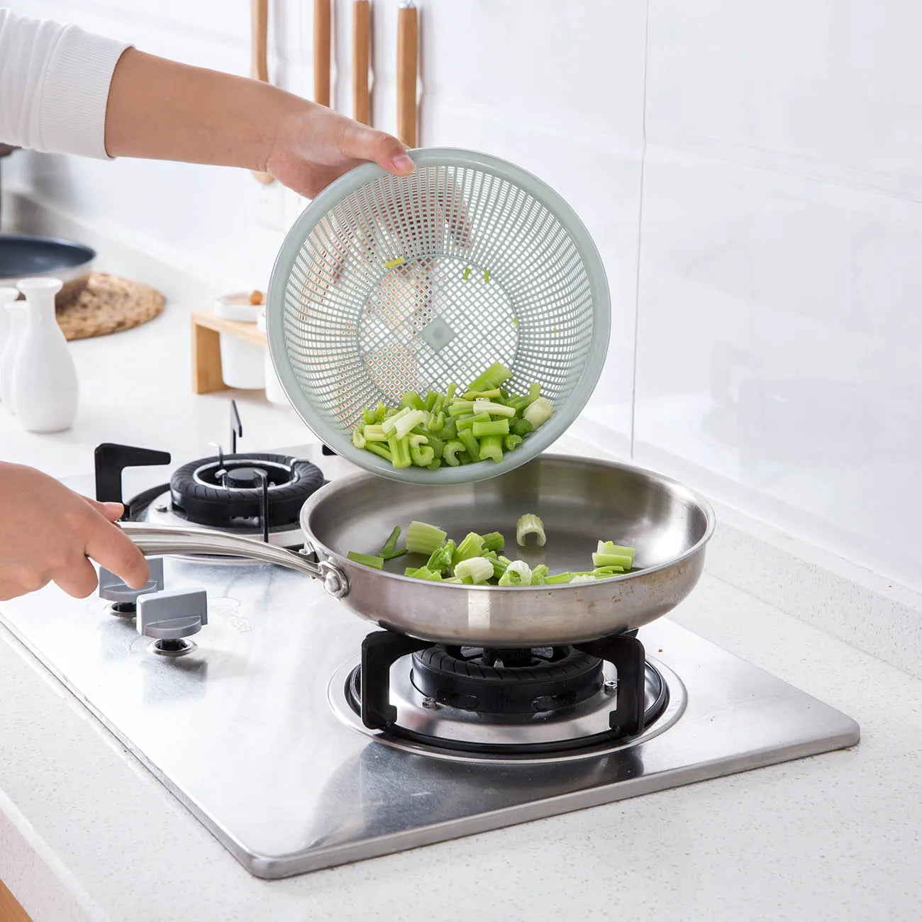 3 In 1 Round Shape Fruit Vegetable Noodles Washing Basket Drainer Plastic Home Kitchen Organizer Storage Baskets Filters Basin