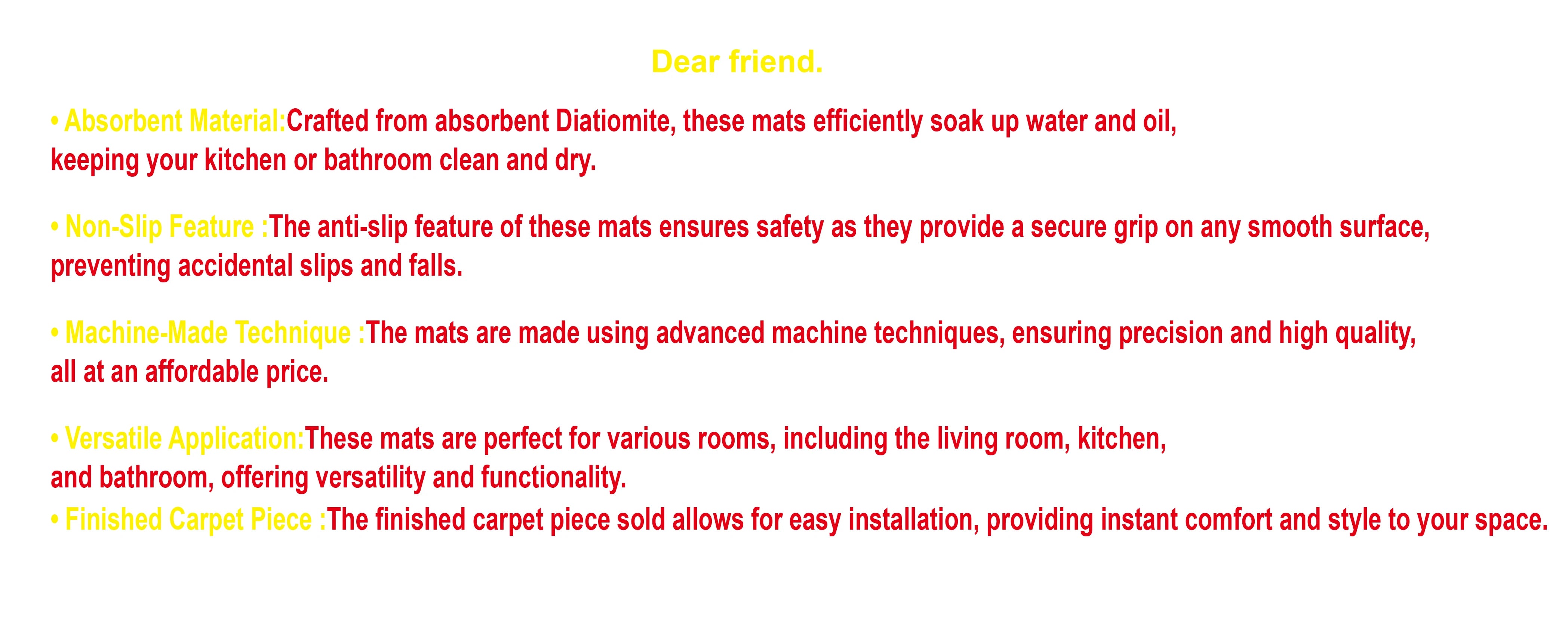 VIKAMA Kitchen tableware diatomaceous earth impermeable drainage mat heat insulation non-slip bathroom doormat home decoration