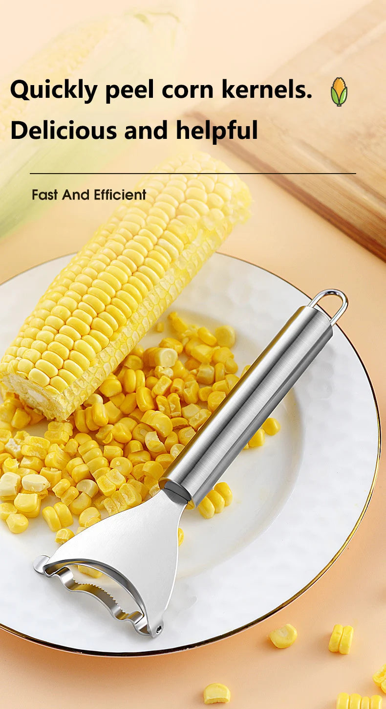 Stainless Steel Corn Planer Ergonomic Handle Corn Peeler Peel, Separate & Enjoy Fresh Corn with Minimal Effort