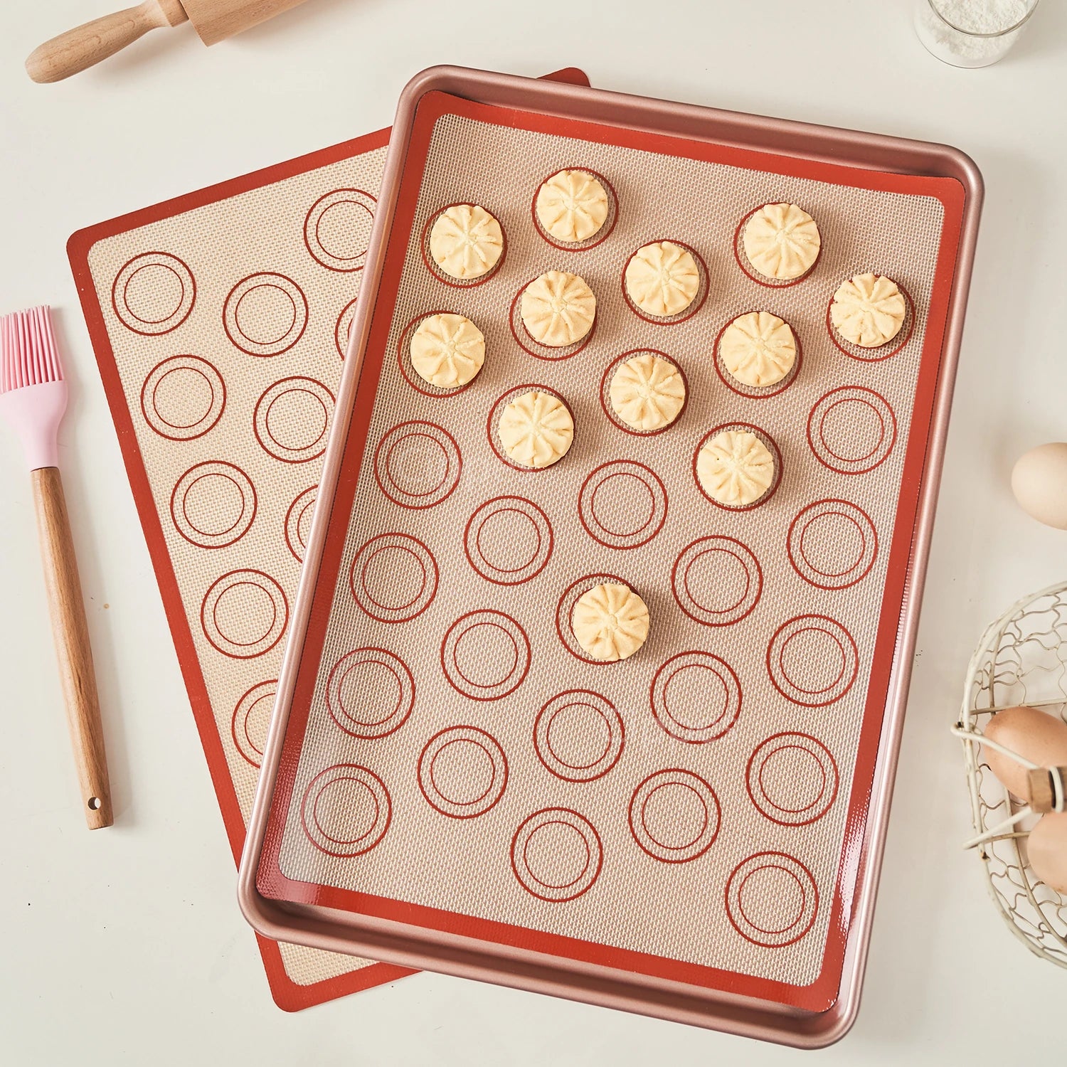 1PC Silicone Baking Mat for Oven, Reusable Non Stick Heat Resistant Bakeware Sheets Liner, Baking Tools for Cookie Macaron Bread
