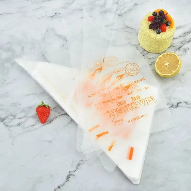 100pcs Disposable Composite Bag, Small Transparent Squeezed Cream Bag, Cake, Dessert, Biscuit Decoration, Kitchen Baking