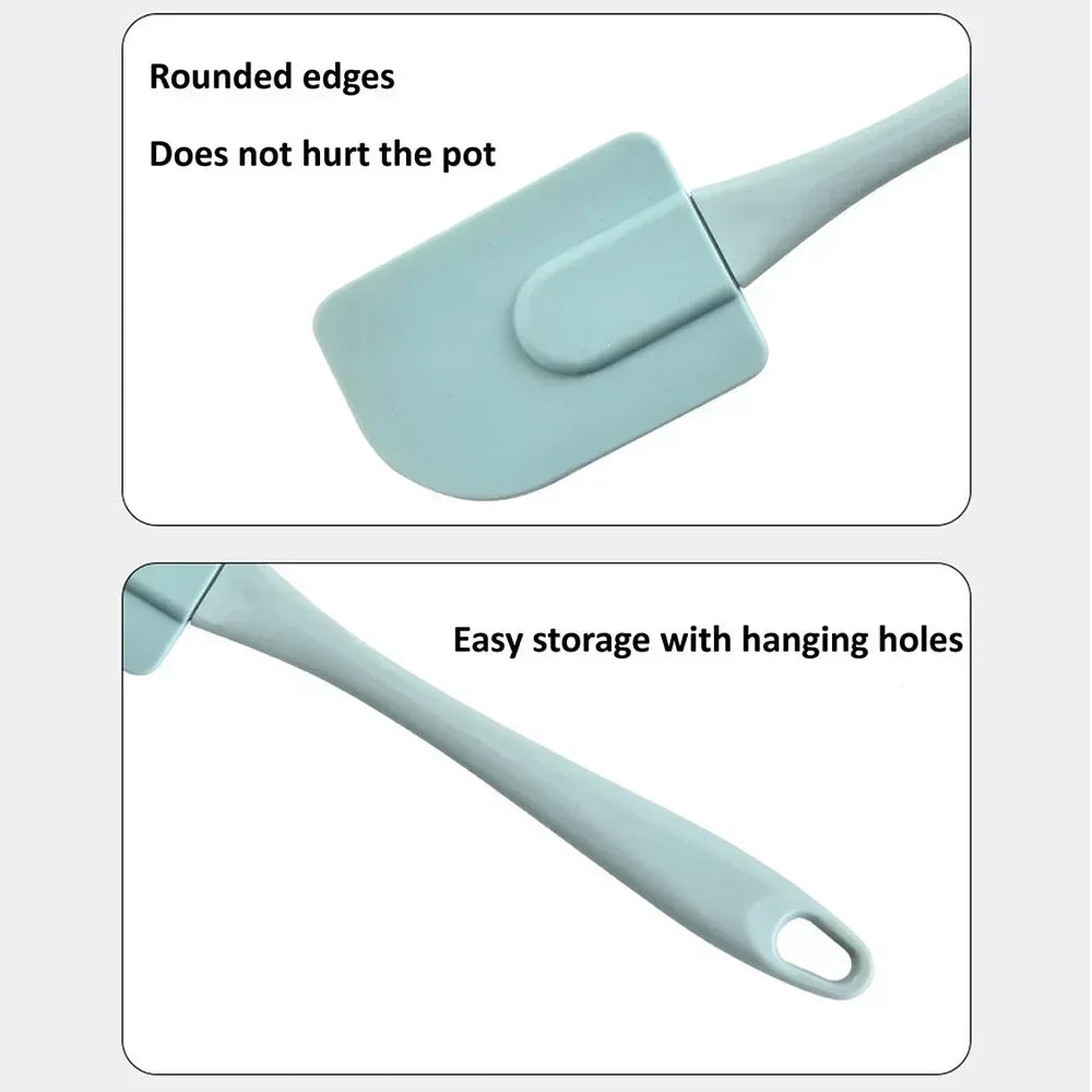 3PCS/Set Cream Scraper DIY Bread Cake Butter Spatula Mixer Oil Brush Kitchen Baking Tool Silicone Spatula Non-stick Kitchen
