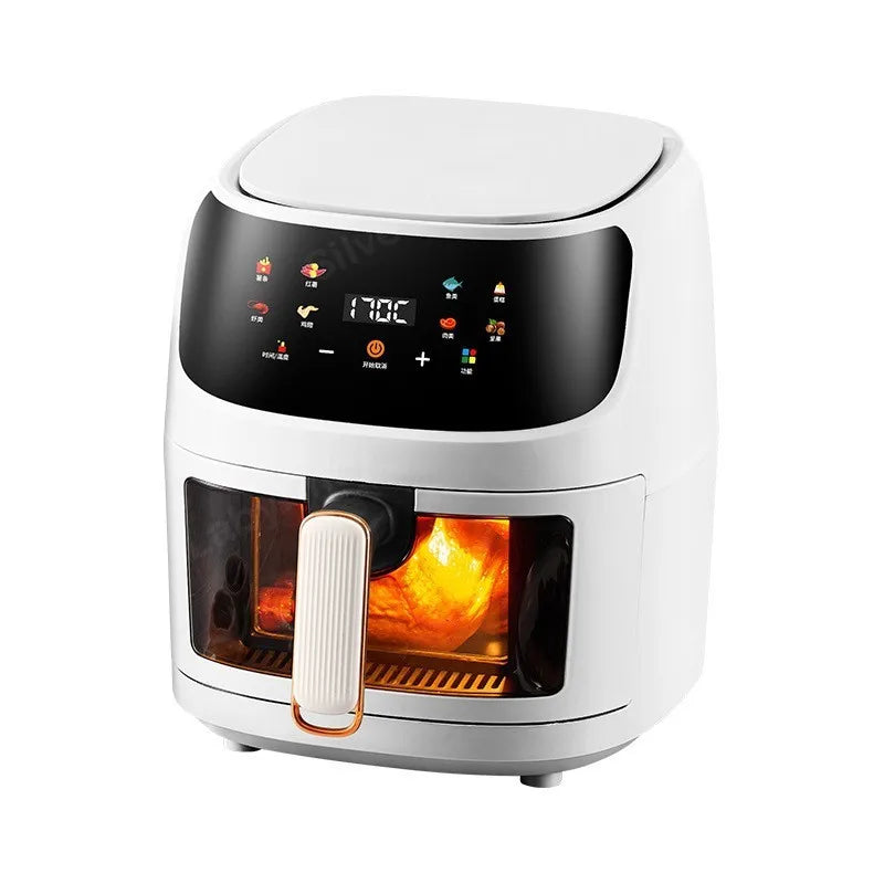 Large Capacity Stainless Steel Air Fryer 110v220v Multifunctional Intelligent 8L Visual Air Fryer