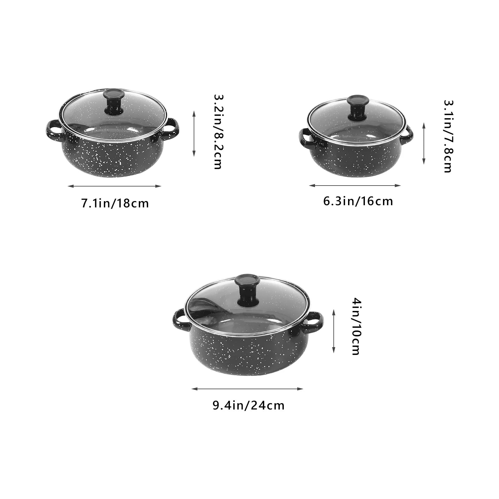 Mini Steamed Egg Bowl Cooking Pots with Handle Sauce Lid Pan Pans Non Stick Three Piece Suit Small Saucepan