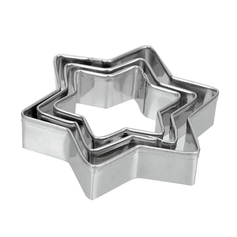 4 Styles Baking Mold Biscuit Cookie Cutter Flower Heart Circle Star Baking Mould Stainless Steel Fruit Egg Mould Cookie Cutters