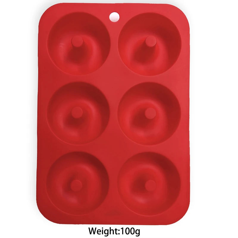 Heat Resistant Silicone Donut Mold for 6 Doughnuts Food Grade Silicone Bagels Pan for Baking Non Stick Mini Cupcake Mould