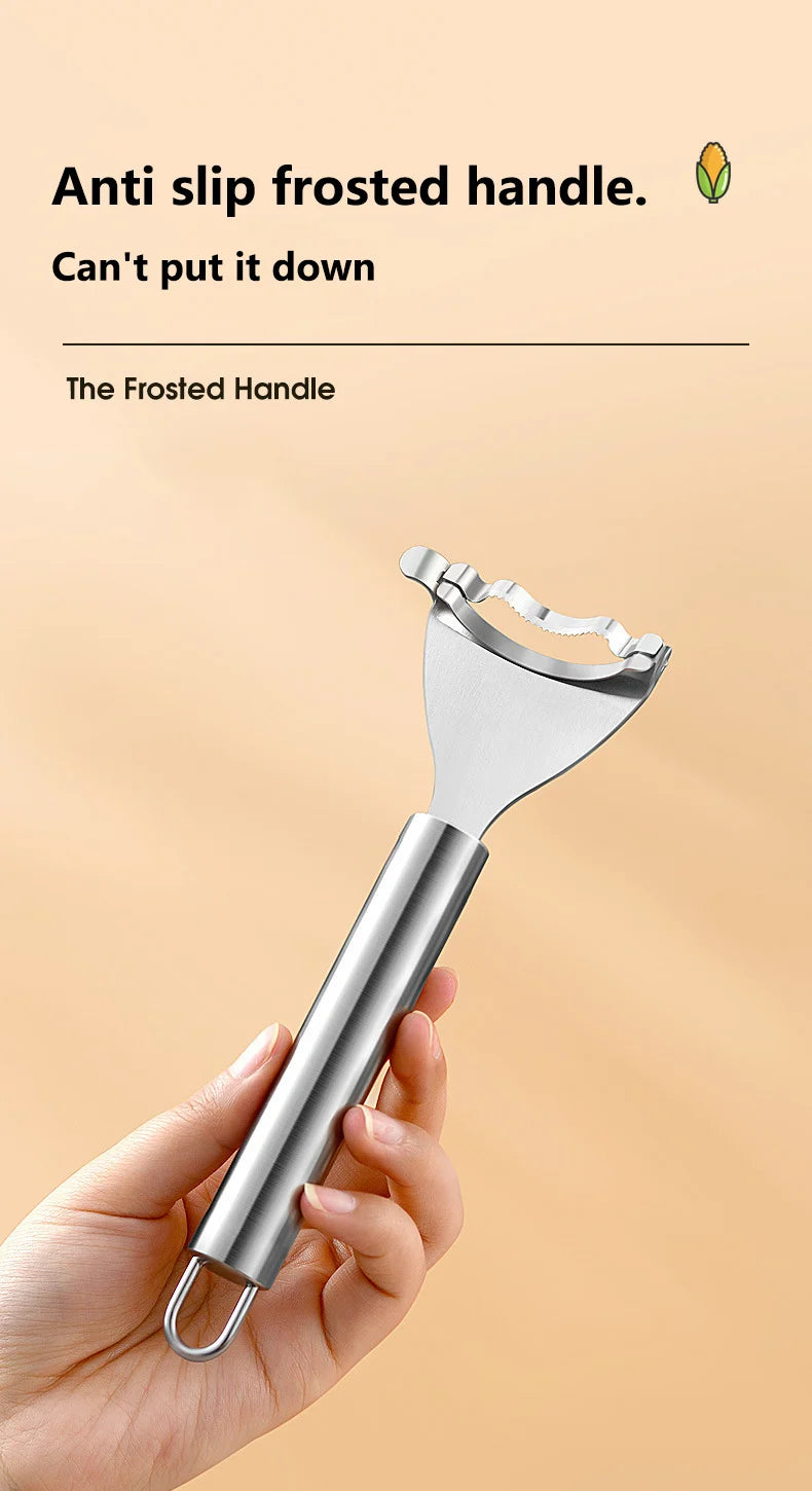 Stainless Steel Corn Planer Ergonomic Handle Corn Peeler Peel, Separate & Enjoy Fresh Corn with Minimal Effort