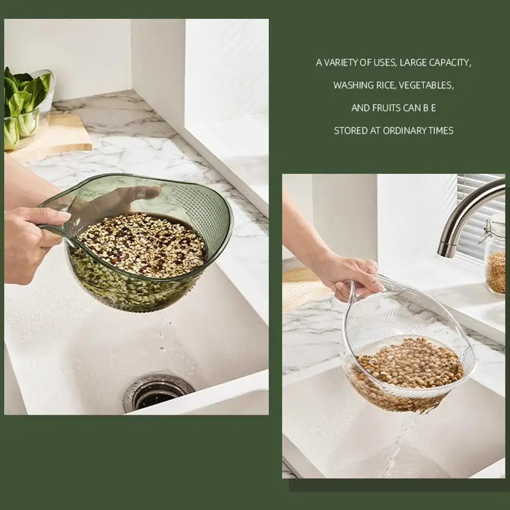 Kitchen Washing Gadget Rice Washing Filter Rice Rinsing with Handle Bason Sink Basin Basket Fruit Washing Drain Dish Househ D7I7