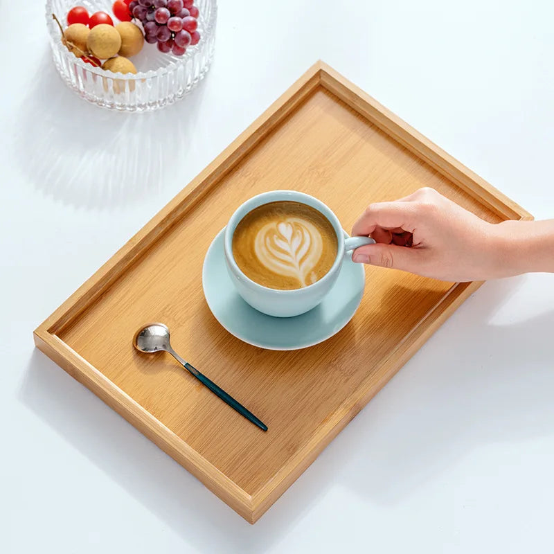 Wooden Tray High-value Rectangular Solid Wood Tea Fruit Snack Tray Desktop Storage Tools Homehold Restaurant Utility Wooden Tray