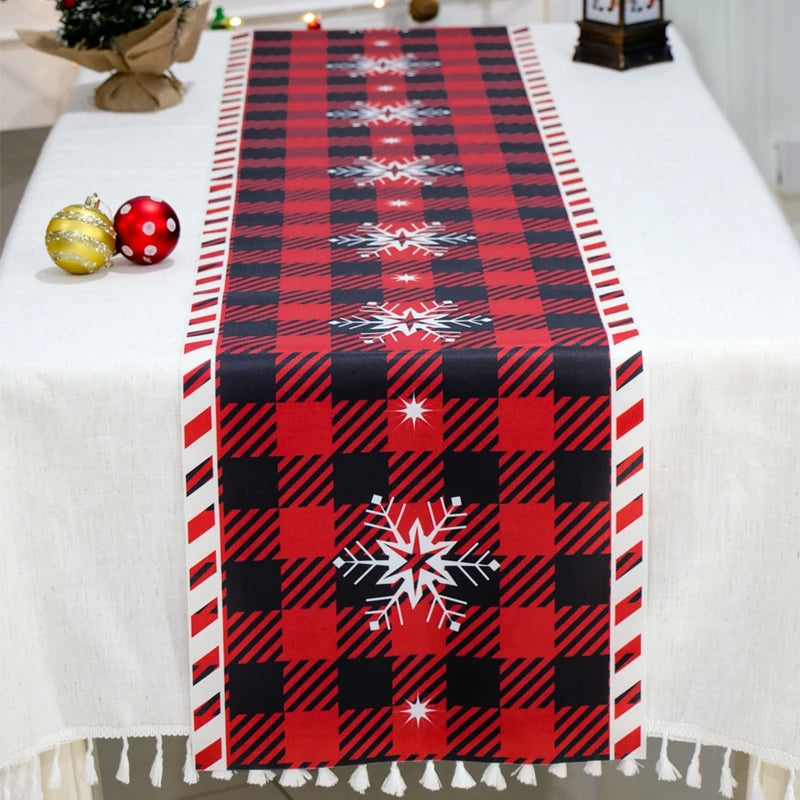 Christmas Tablerunner Merry Christmas Decoration For Home Tablecloth Kitchen Xmas 2023 Navidad Kerst Natal Happy New Year 2024