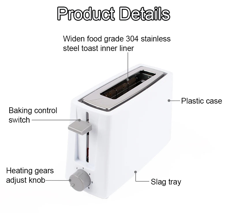 DWMD 110V/220V Stainless Steel Electric Toaster Bread Baking Oven Breakfast Machine Grill Stove Sandwich Maker Heater Warmer US