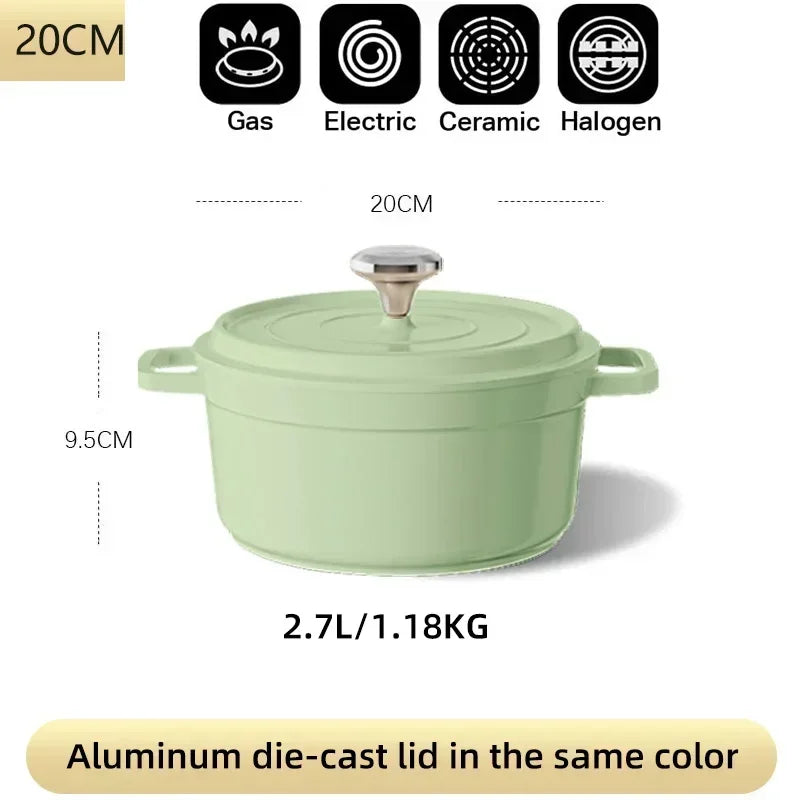 Ceramic Enamel Stock Pot With Lid Non-stick Saucepan Casserole Nonstick Toxin Free Gather Energy Heat Preservation Gas Induction