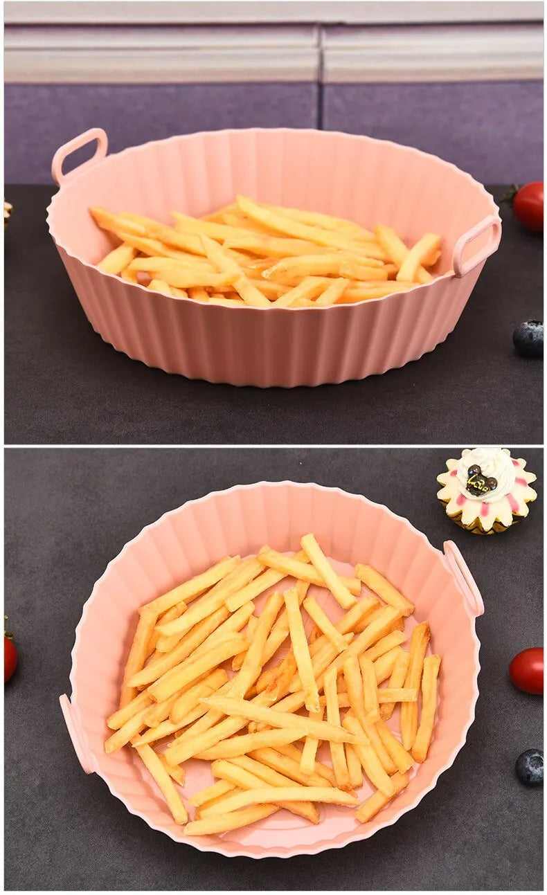 Oven Baking Pan Fried Chicken Basket Mat Air Frying Pan Silica Gel Pan Baking Pan Kitchen Accessories Easy To Clean