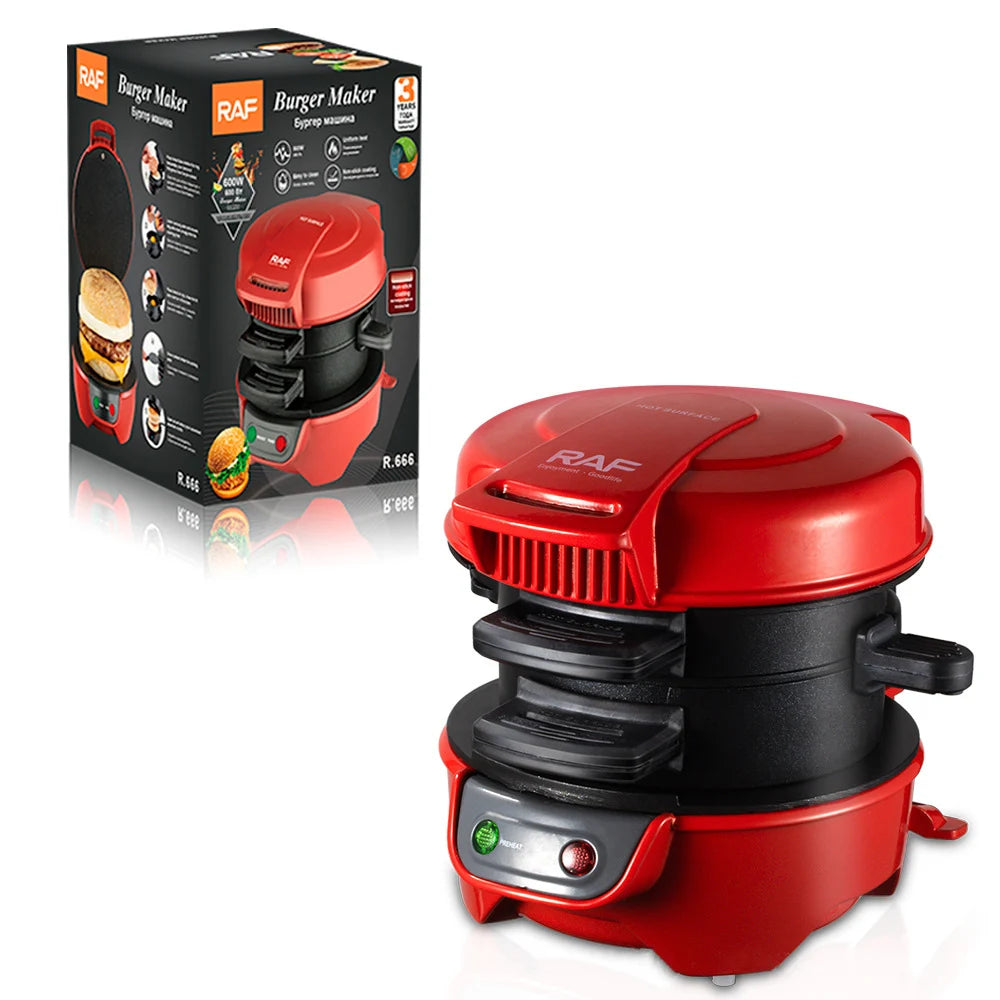 Electric Burger Sandwich Maker 600W Bread Grill Baking Toaster Bread Machine for Breakfast Home Kitchen Pancake Pan 220V EU 토스트기