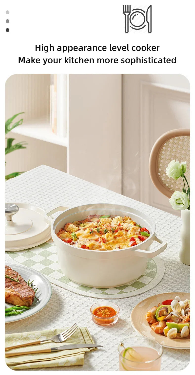 Ceramic Enamel Stock Pot With Lid Non-stick Saucepan Casserole Nonstick Toxin Free Gather Energy Heat Preservation Gas Induction