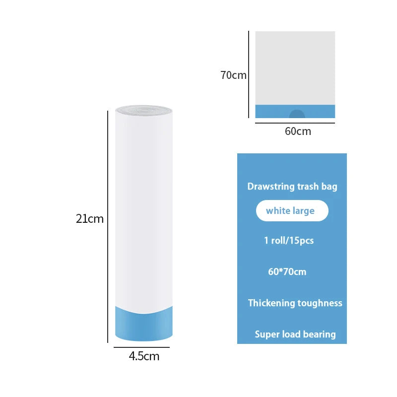 Nymph Large Drawstring Closing Garbage Bags Household Portable Disposable Garbage Storage Supplies Kitchen Thickening Trash Bags