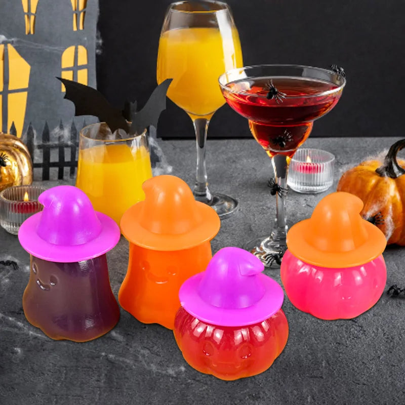 Halloween Mini Fruit Forks Plastic Squeeze Sauce Bottles Dessert Cocktail Cake Decor Halloween Party Supplies Baking Accessories