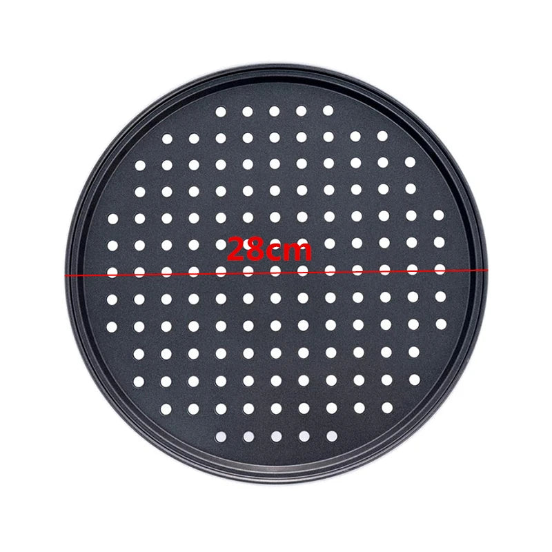 LMETJMA Pizza Pan With Holes Carbon Steel Perforated Non-Stick Pizza Tray for Oven Pizza Crisper Pan Dishwasher Safe JT139