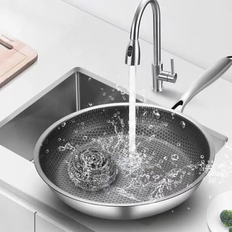 Stainless Steel Frying Pans Kitchen Skillet Frying Pans Non-Sticky Cooking Pan Honeycomb Frying Pans Kitchen Accessories