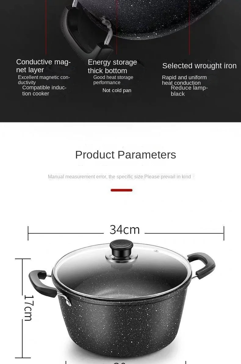 Soup Pot Non-stick  Thick Soup Stew Pot Cook Noodles Hot Milk Porridge  Gas Cooker Universal Induction Pot Instant
