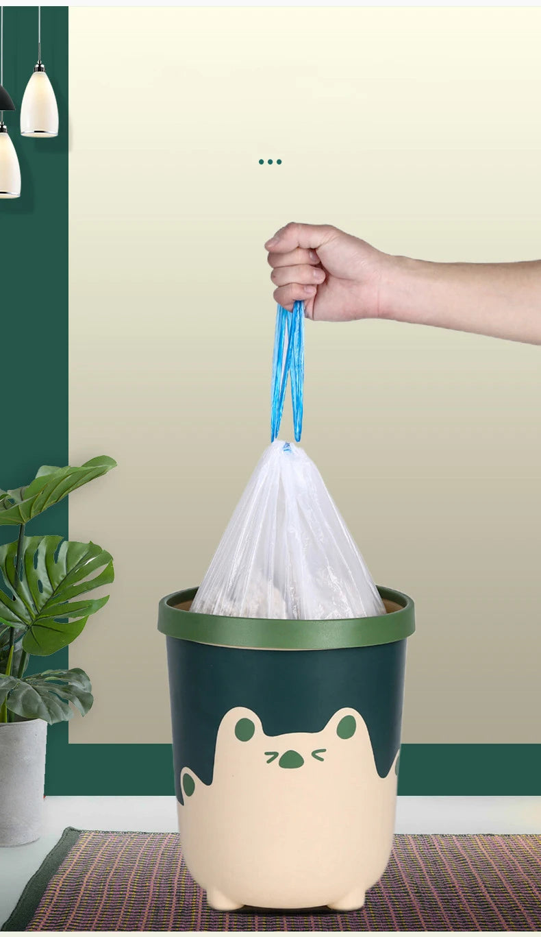 Nymph Large Drawstring Closing Garbage Bags Household Portable Disposable Garbage Storage Supplies Kitchen Thickening Trash Bags