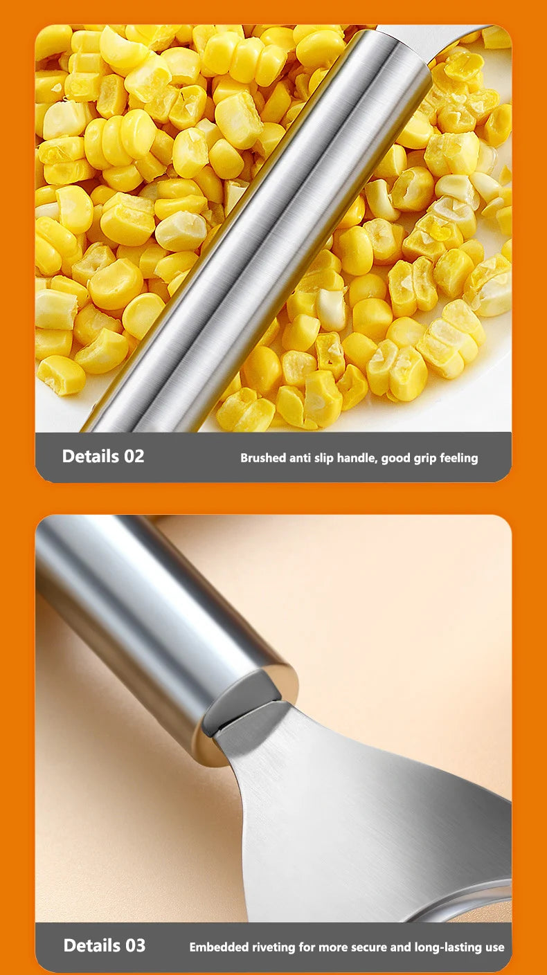 Stainless Steel Corn Planer Ergonomic Handle Corn Peeler Peel, Separate & Enjoy Fresh Corn with Minimal Effort