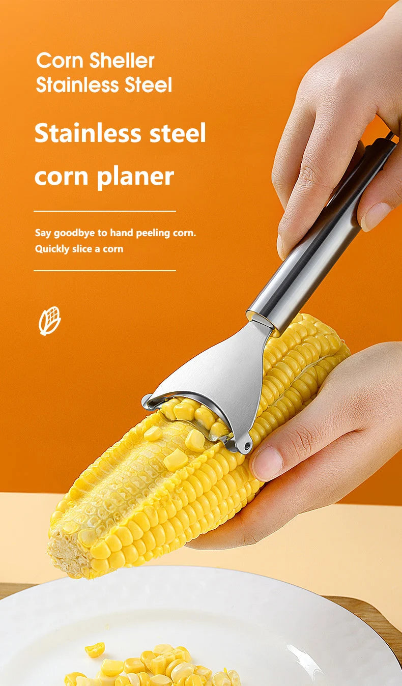 Stainless Steel Corn Planer Ergonomic Handle Corn Peeler Peel, Separate & Enjoy Fresh Corn with Minimal Effort