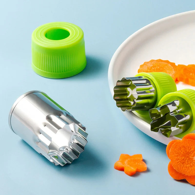 6/8/10Pcs Heart/Flower Shape Vegetables Cutter Plastic Handle Cookie Cutters Sandwiches Cutter Stainless Steel Fruit Cutting Die