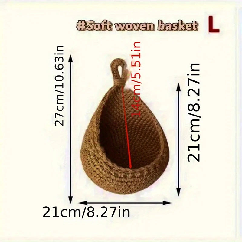 Wall-mounted Vegetable Basket Fruit and Sundry Basket Natural Wicker Weave Storage Basket Kitchen Storage Home Decoration