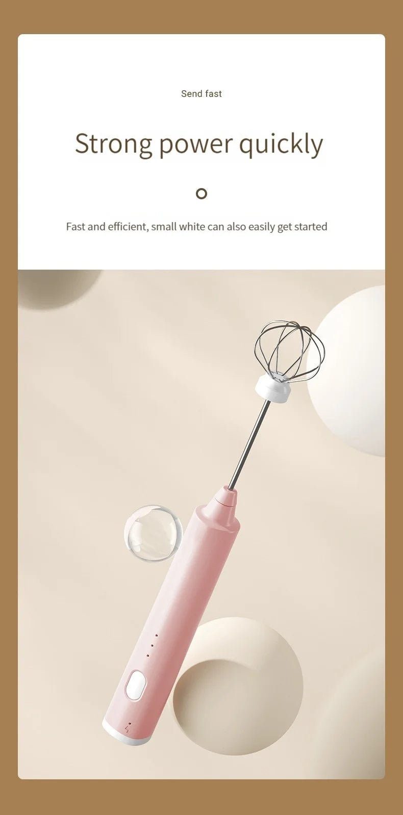 1 PC USB Rechargeable Handheld Egg Beater 3 Speeds Electric Milk Frother Foam Maker Mixer Coffee Drink Frothing Wand Foamer