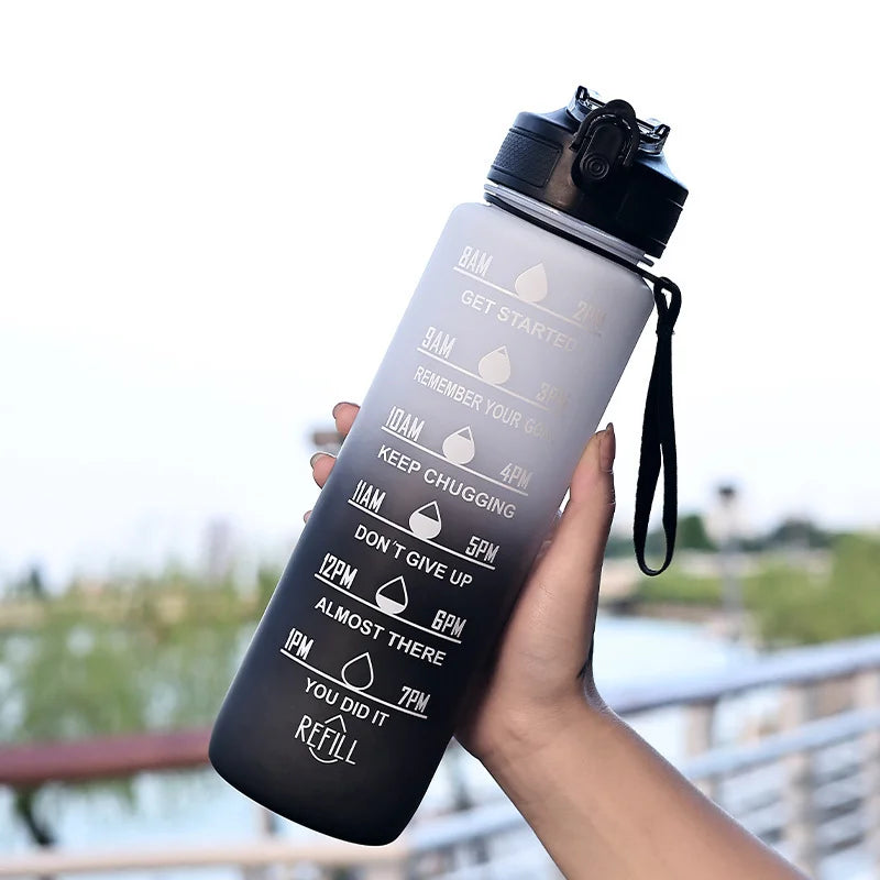 Large Capacity Fashion Gradient Plastic Cup Outdoor Sports Kettle Portable Handle Male and Female Students Bounce Sippy Cup
