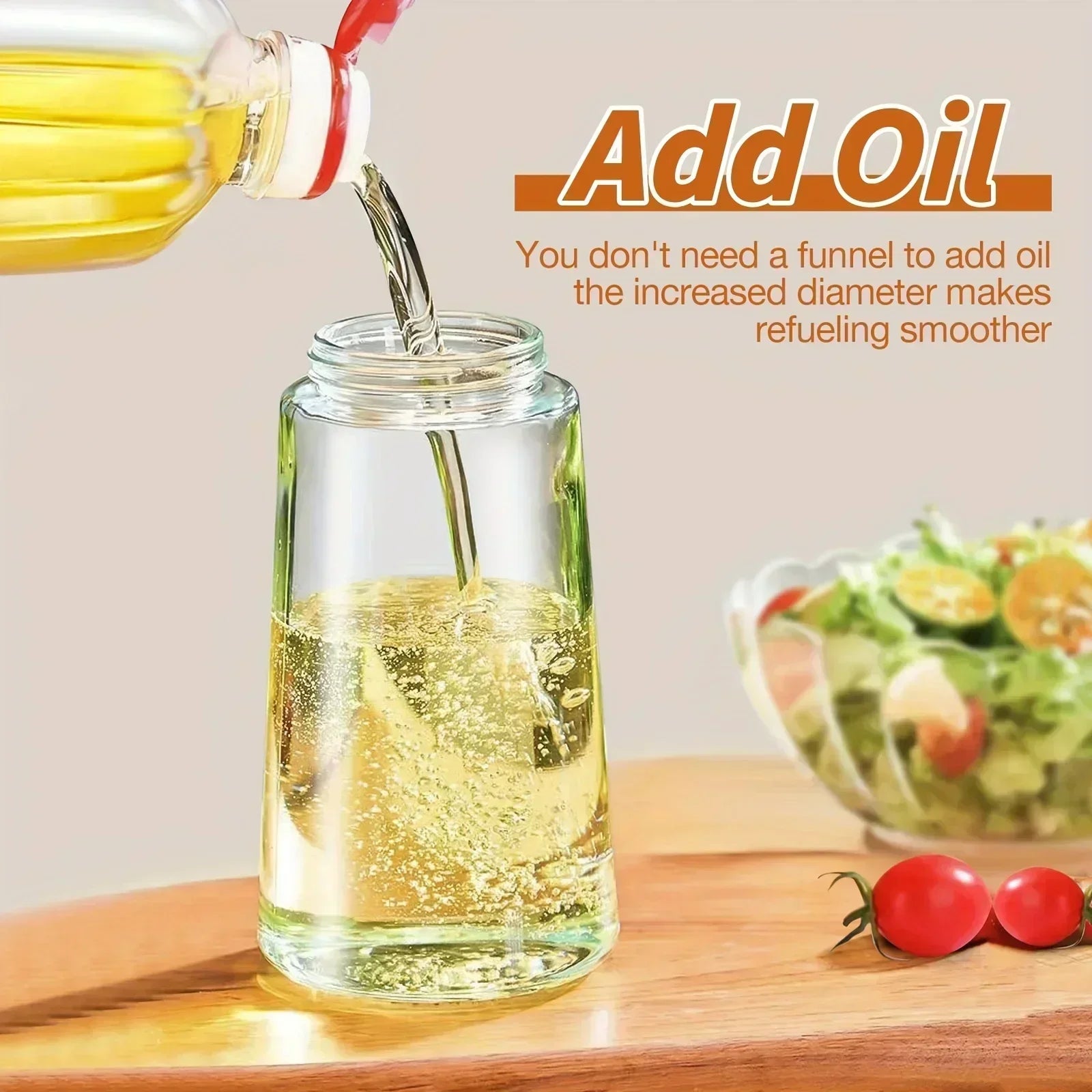 2in1 470ml Glass Spray Oil Sprayer Bottle Spray Oil Dispenser Oil Jar Cruet BBQ Kitchen Baking Roasting Picnic Kitchen Tool