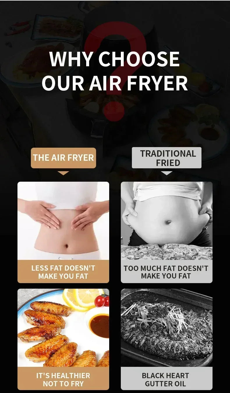 US standard 110V touch air fryer Japanese national smart electric oven multi-function all-in-one large capacity