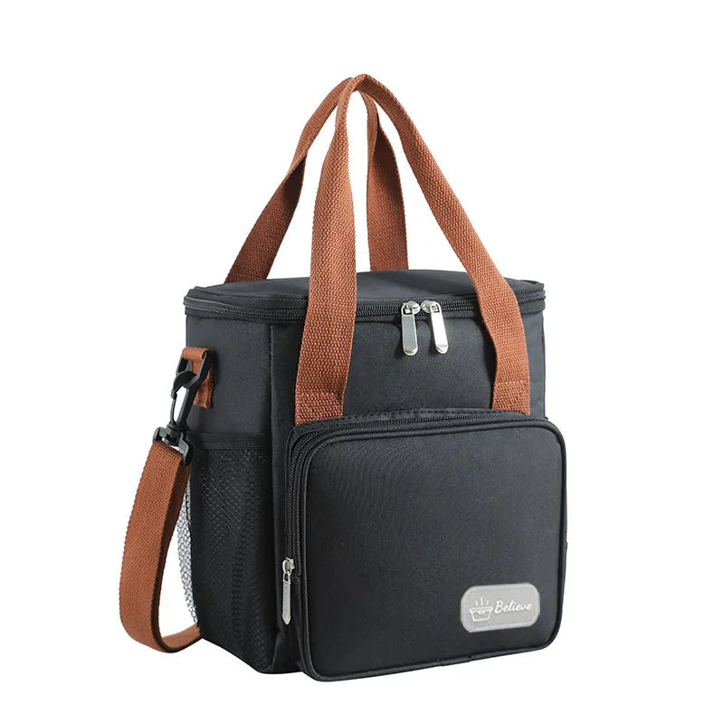 1pc Outdoor thickened lunch box bento bag with high square insulation outdoor fresh-keeping lunch bag can be carried by hand