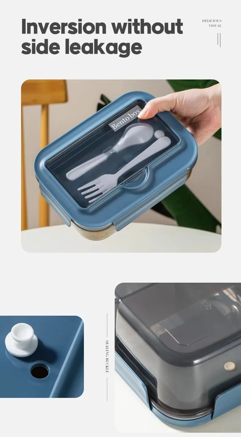 1pc Lunch Boxes, Tragbare Geteilte Lunchbox, Ins Nordic Style -Box, Getrennte Lunchbox