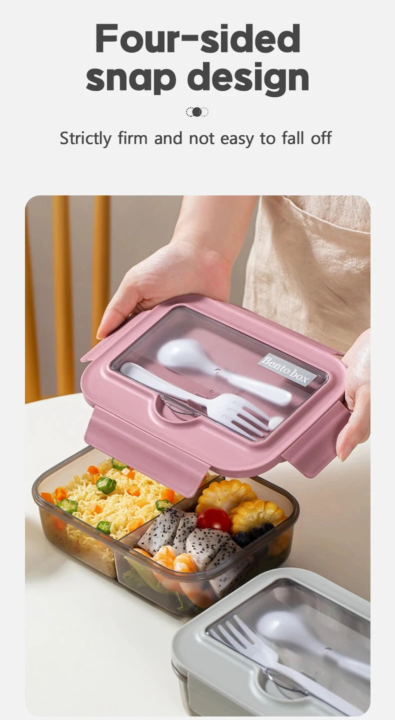 1pc Lunch Boxes, Tragbare Geteilte Lunchbox, Ins Nordic Style -Box, Getrennte Lunchbox