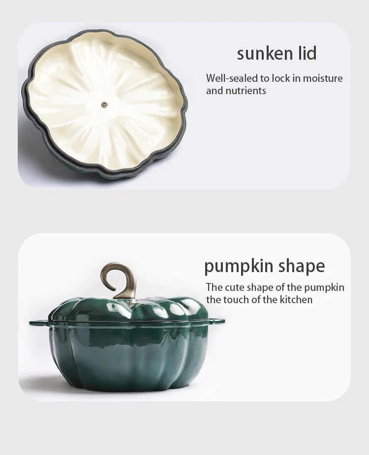 Pumpkin Enamel Stew Sets of Pot and Pans Iron Casserole Pots for Kitchen Glass Pan for Cooking Kitchenware Set Non Stick Food