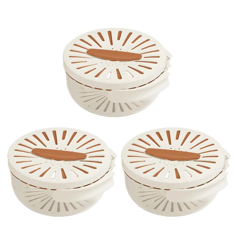 Fruit Washing Basket with Folding Handle Multifunction Vegetable Draining Bowl Plastic Kitchen Colander Home Fridge Seal Crisper