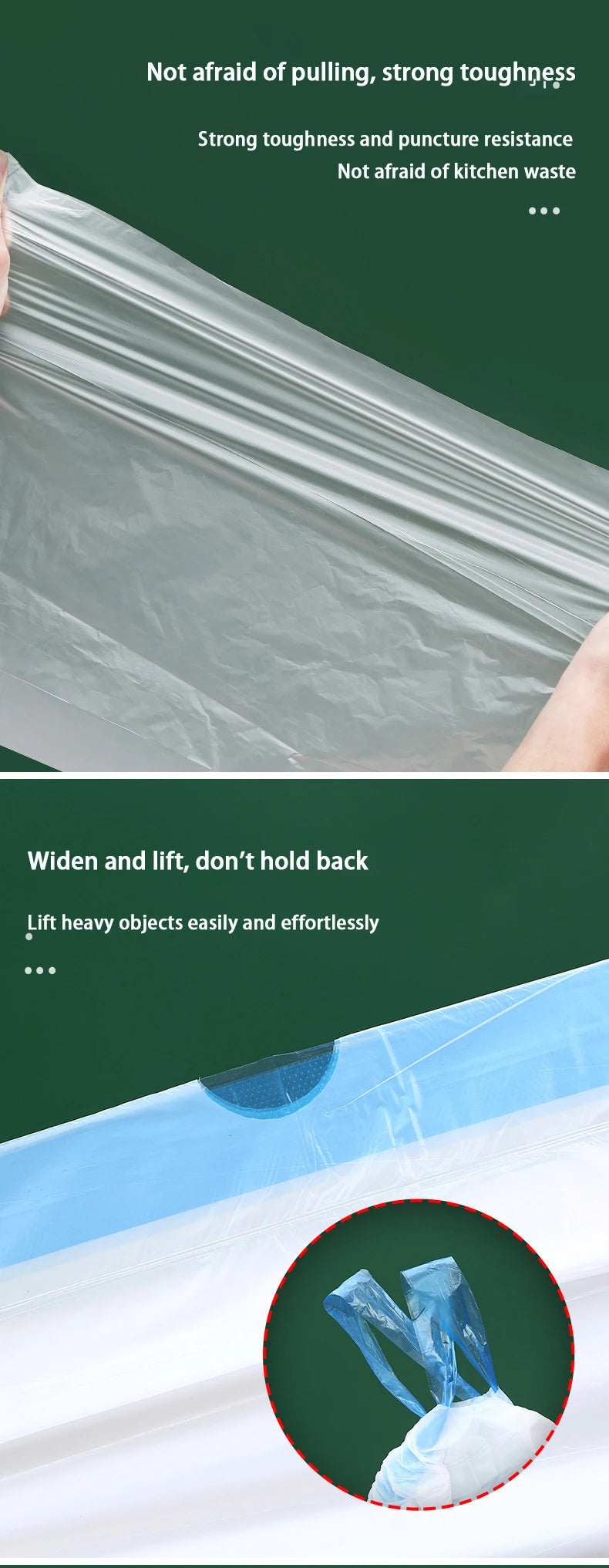 Nymph Large Drawstring Closing Garbage Bags Household Portable Disposable Garbage Storage Supplies Kitchen Thickening Trash Bags