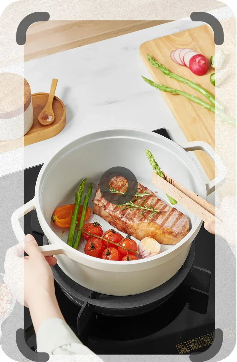 Ceramic Enamel Stock Pot With Lid Non-stick Saucepan Casserole Nonstick Toxin Free Gather Energy Heat Preservation Gas Induction