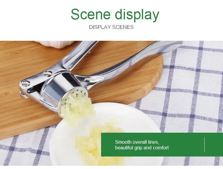 1pc Silvery Stainless Steel Garlic Masher Kitchen Vegetable Cooking Extruder Manual Ginger Grinder And Tool Kitchen Accessories