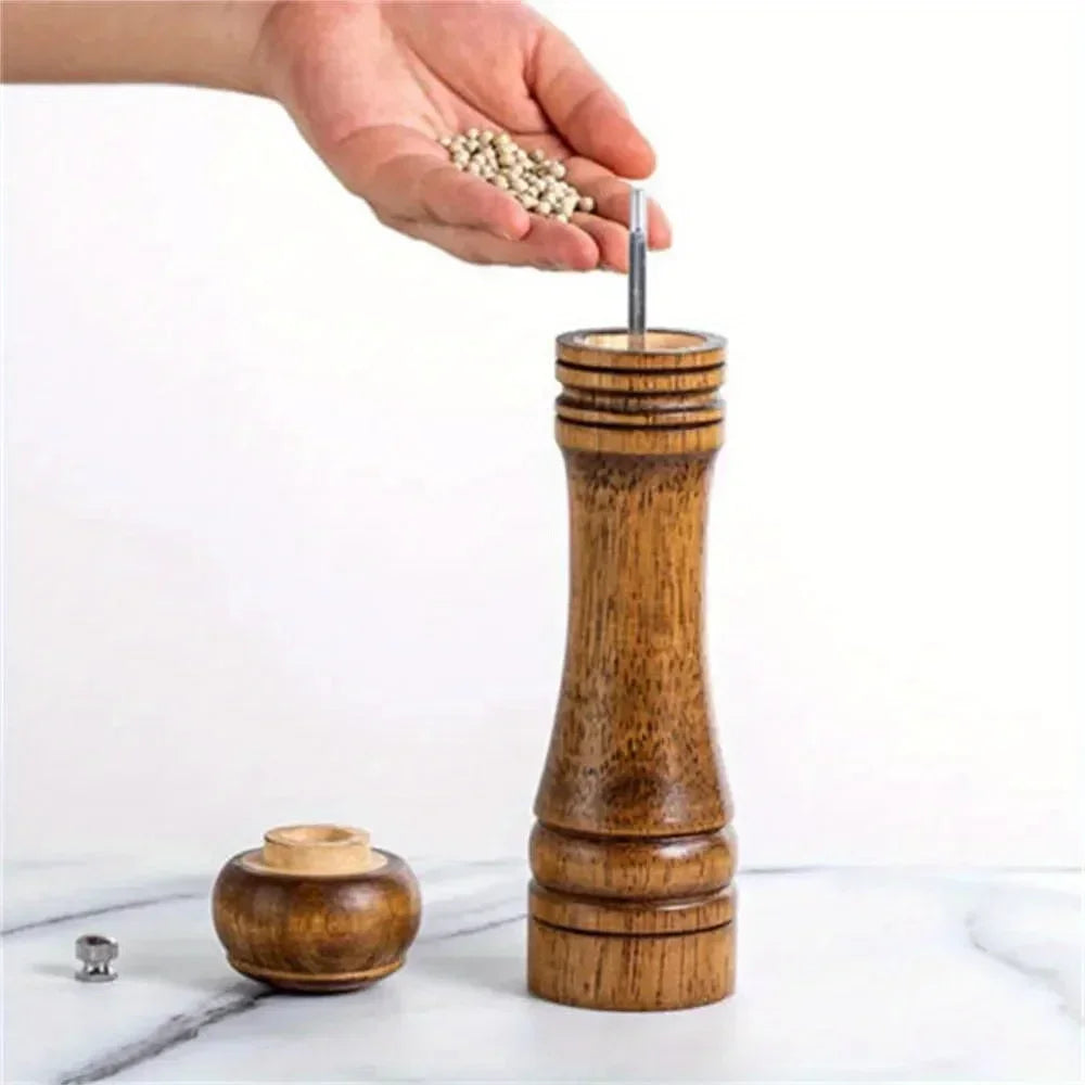 Pepper Grind Salt and Pepper Grinder Kitchen Tools Grind Pepper Grind Oak Pepper Freshly Grind Wooden Pepper Grinder Flask