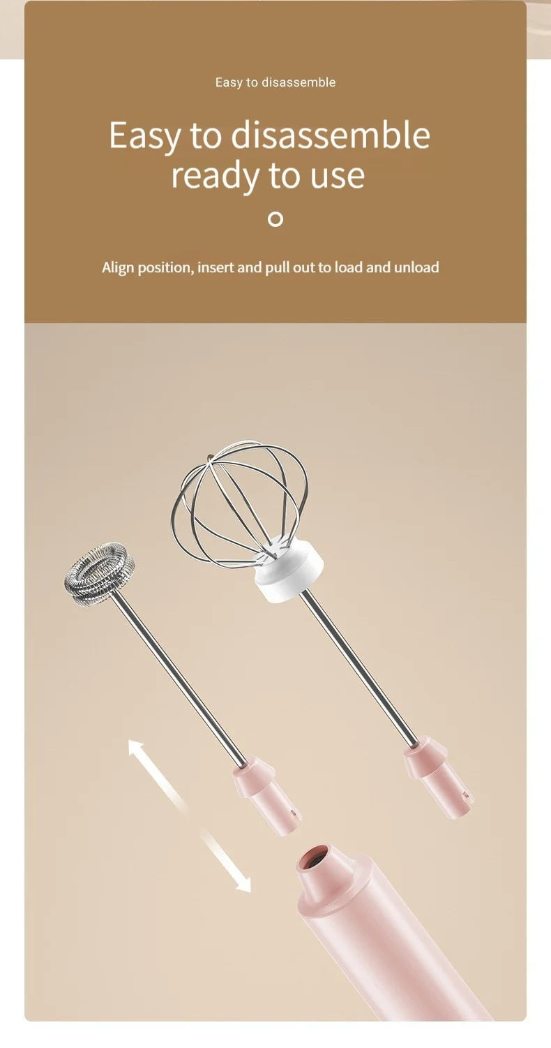 1 PC USB Rechargeable Handheld Egg Beater 3 Speeds Electric Milk Frother Foam Maker Mixer Coffee Drink Frothing Wand Foamer