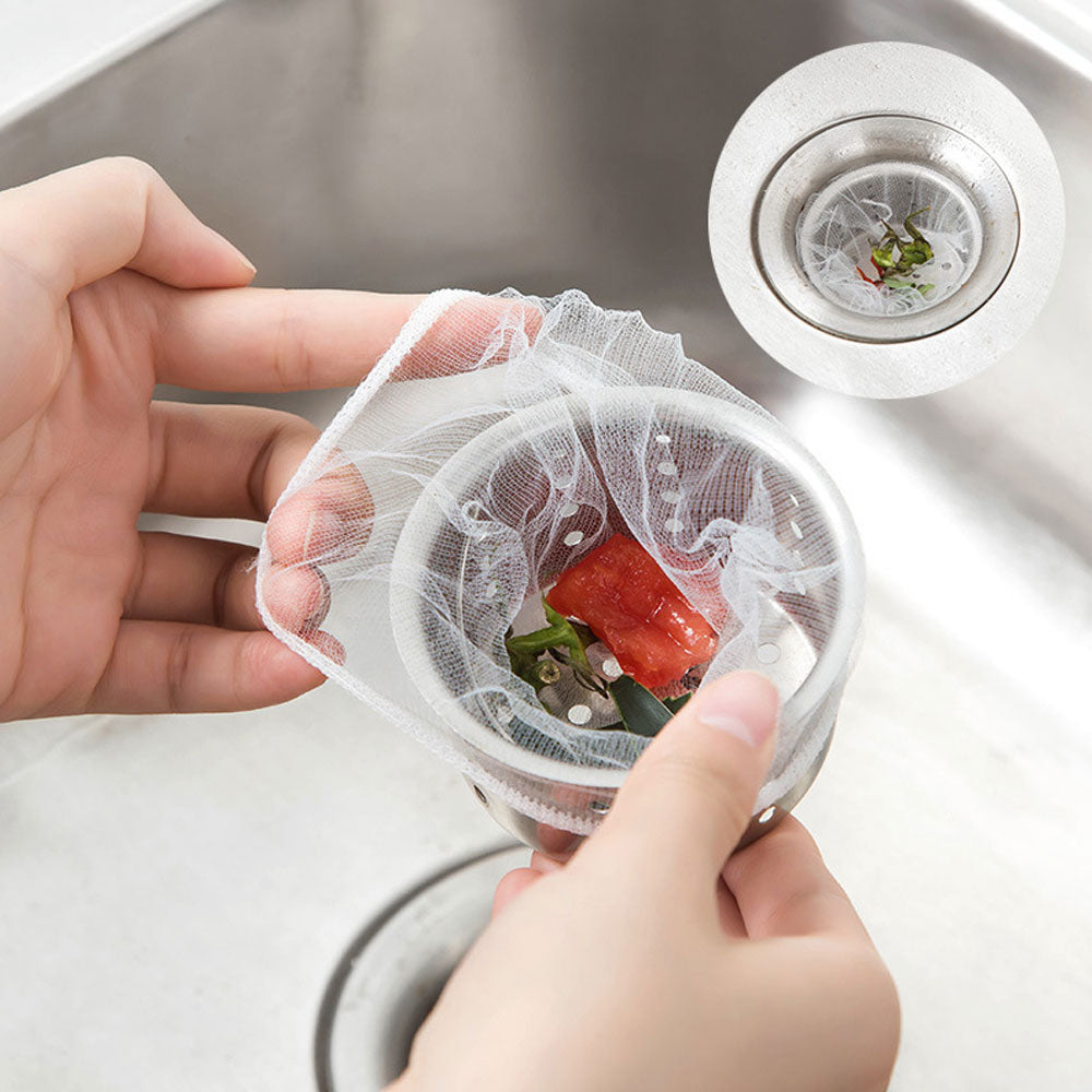 30x Disposable Sink Filter Mesh Bags Kitchen Sink Strainer Drain Hole Anti-blocking Garbage Bag Cleaning Strainers Storage Net