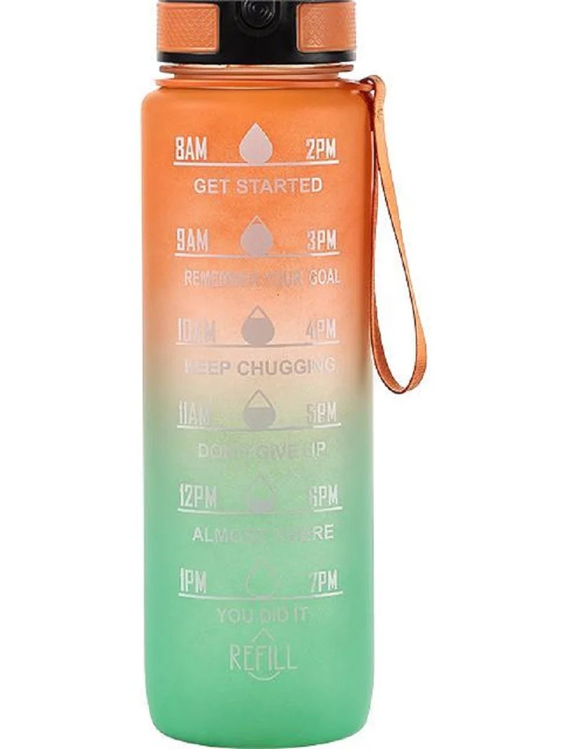 Large Capacity Fashion Gradient Plastic Cup Outdoor Sports Kettle Portable Handle Male and Female Students Bounce Sippy Cup