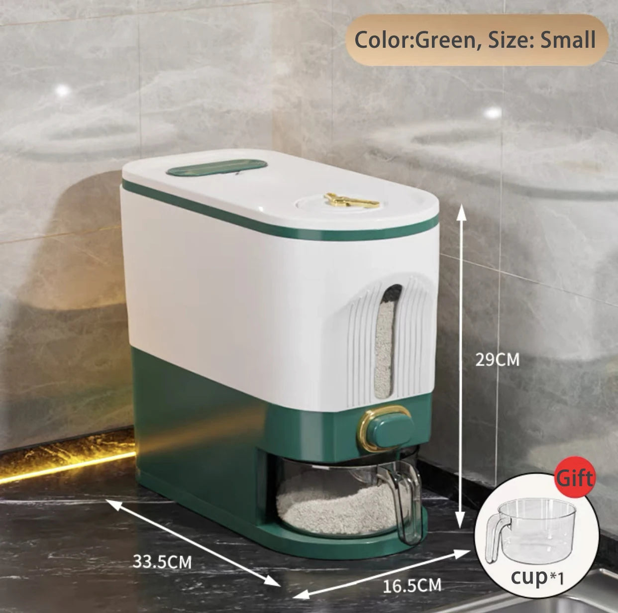 Large Capacity Airtight Rice Grain Storage Container Moisture-Proof, Insect-Resistant Kitchen Organizer For Rice, Flour, Beans