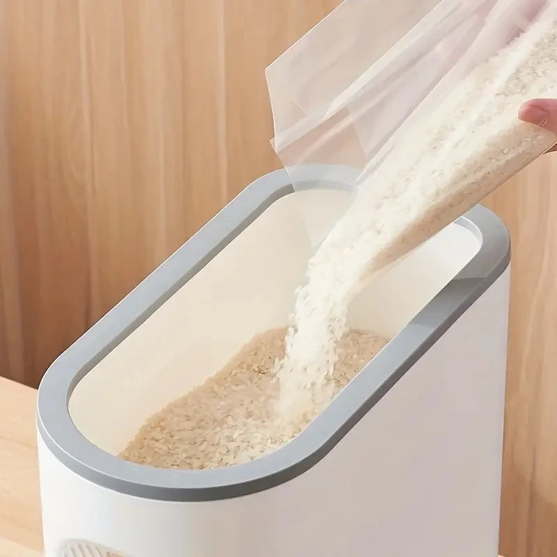 Large Capacity Airtight Rice Grain Storage Container Moisture-Proof, Insect-Resistant Kitchen Organizer For Rice, Flour, Beans